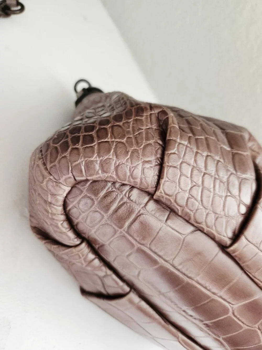Coach Euc Madison Sophia Croc Brown Leather Shoulder Bag Purse
